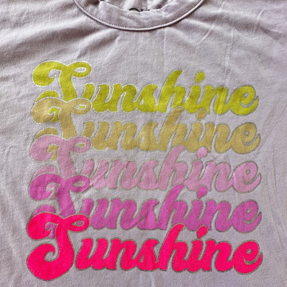 NEW Chaser Purple "Sunshine" Cropped Graphic Tee 6 - Picture 2 of 3